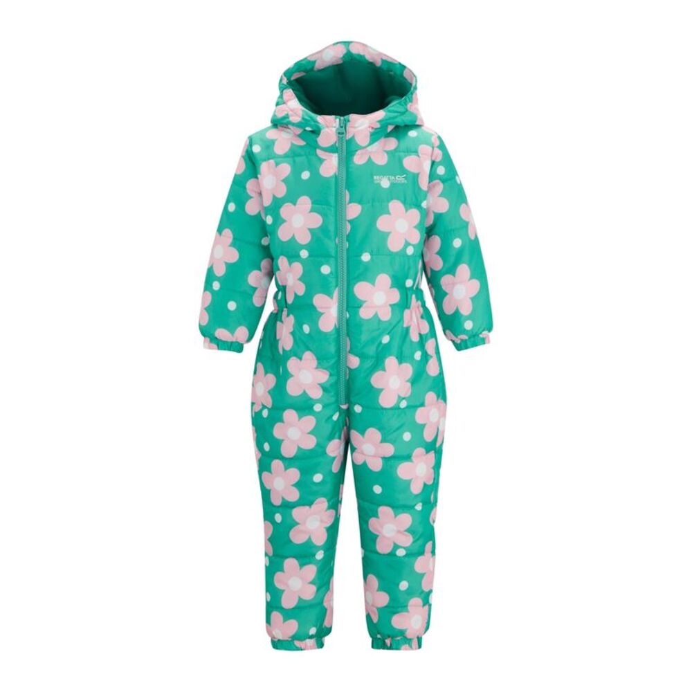 Regatta Childrens/Kids Penrose Floral Quilted Puddle Suit / Emerald Green
